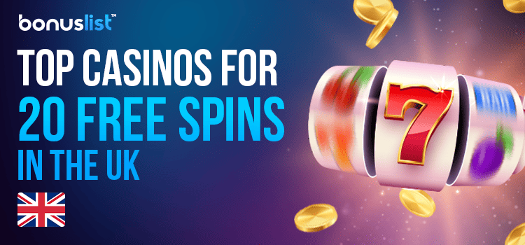 A futuristic casino reel with some gold coins for top casinos for 20 free spins in the UK
