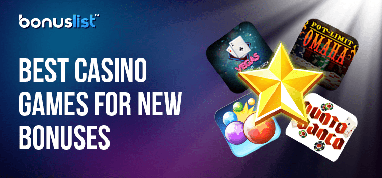 A big Star on the logos of different games to use new no-deposit bonus funds and free spins