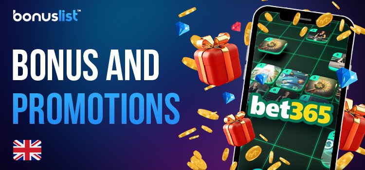 A lot of gold coins, diamonds and gift boxes with a mobile phone for Bet365 Casino bonuses and promotions.