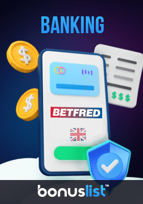 A mobile phone with the Betfred casino app, gold coins and banking receipts for different payment options in the UK