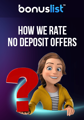 A player holding a big question mark about how we rate no-deposit casinos for British players