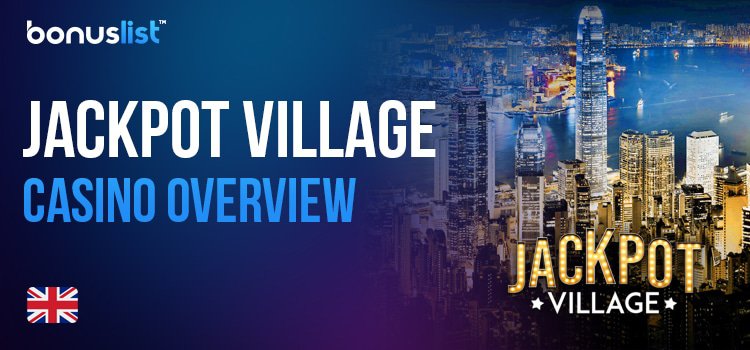 A futuristic city with a Jackpot Village casino logo for the casino overview