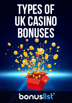 A lot of gold coins are transcending from a gift box for different types casino bonuses in UK