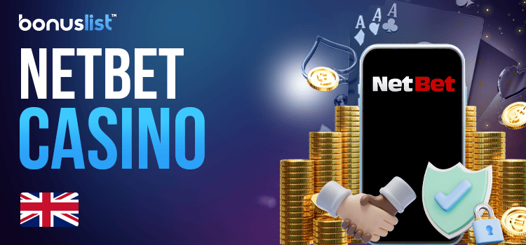 A mobile phone with gold coins, cards and security locks for the NetBet casino details and offers